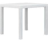 Maison exclusive - mesa de jardín de plástico aspecto ratán blanco 79x79x72 cm