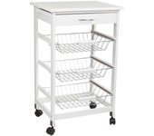 Carro de cocina de madera de pino y dm blanco