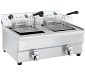 Freidora eléctrica profesional doble restaurante 2 x 3 200 watios 2 x 16 litros en total 2 x 12 litros te 14_0003982