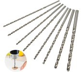 Juego de 8 brocas hsc extralargas de 200 mm (diámetros de 4 mm a 10 mm) perfectas para perforaciones profundas en madera y metal.