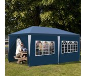 Carpa de fiesta pavillon carpa de jardín pavillon - carpa de fiesta robusta y de alta calidad con pérgola 3x6m azul