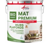 Pintura mate para pared y techo: arcadeco biosourcé mat - 2.5 l (+ ou - 30m² par couche) blanco perla - ral 1013 - arcane industries