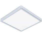 Eglo fueva 5, lámpara de techo led con protección ip44, para baño/cocina/dormitorio, 28,5x28,5x3 cm, plástico, cromo (99269)