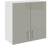 Mueble alto haaus karo, 2 puertas, gris brillante/blanco, mdf, 60 x 30 x 60 cm