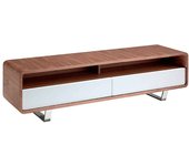 Mueble tv nogal y blanco 150 x 40 x 40 cm.