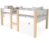 Cama para niños, con protección anticaída, blanca - 90 x 190 cm, sin cajón