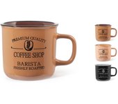 Tazas de té sin platos para cafetería, en gres, colores surtidos, clase 22. aptas para lavavajillas y microondas.