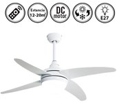 Ventilador de techo con luz silencioso dc con mando klod blanco 117 cm invierno-verano e27