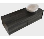 Mondiaz lush 120cm mueble de baño antracite con 2 cajones. con lavabo derecho sin orificios blanco brillo