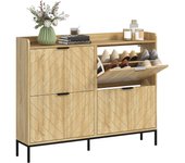 Zapatero estrecho homcom melamina de madera roble 120x23.5x95.5 cm