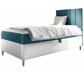 Cama continental baltimore 170, continental, individuales, turquesa, 80x200, tapiz, cuero ecológico, somieres, 82x208x115cm