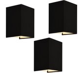 Juego de 3 apliques forma angular e27 60 w 20 x 16 x 13 cm pantalla lino negro 03_0007351