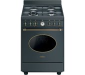 Cocina gas smeg co60gma antracita/latón 4 fuegos