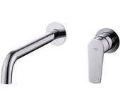 Grifo de lavabo empotrado monomando fabricado de latón mezclador bañera empotrado grifería baño monomando color cromo