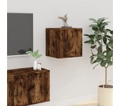 Mueble para tv de pared roble ahumado 40x34,5x40 cm