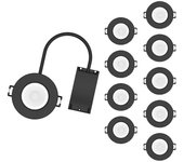 Ip65 black cct 6w foco empotrable regulable - 3000k/4000k/6500k (pack de 10) - silamp