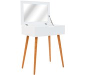 Tocador mesa de maquillaje muebles de diseño muebles de dormitorio con espejo 60 x 40 x 75 cm mdf blanco 02_0006292