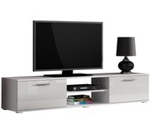 Mueble tv tornola 101, blanco brillante, blanco, número de puertas: 2.00, 180x37x43cm