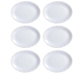 6 fuente oval opal luminarc feston 33cm - blanco