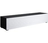 Mueble tv colgante | mueble de televisión | mueble de salón | 1 puerta | 160x30x40cm | modelo luke h2 | negro y blanco brillo
