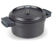 Olla cocotte negra de aluminio fundido lacor diámetro 28 cm