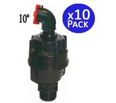 Pack 10 aspersores riego agrícola circular 1/2'', ángulo 10º, alcance 8 a 10 m