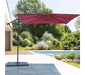 Hespéride - sombrilla colgante cuadrada manoa rojo burdeos - 2.5 x 2.5 m