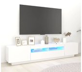 Mueble para tv con luces led blanco 200x35x40 cm v0944 unico / blanco