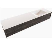 Mondiaz lush 180cm mueble de baño color dark brown con 2 cajones. con lavabo cloud derecho 1 orificio color talc