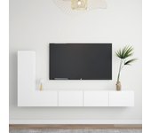 Juego de mueble para tv de 3 piezas aglomerado blanco