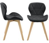 Juego de 2 sillas de comedor de piel sintética 81 x 57 x 49 cm negro 03_0006759