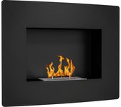 Chimenea de bioetanol homcom acero negro 66x16x52 cm