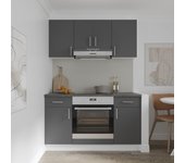 Set cocina haaus karo v5, antracita/blanco, encimera thermo 28 mm, l 140 cm