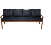 Cojín de banco de jardín de 3 plazas 180x60/4x50x56cm, cojín de exterior, cojines de columpio azul oscuro, cojín de asiento, cojín de respaldo