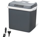 Nevera eléctrica portátil gris capacidad 32l conector 12/230v enfriamiento hasta 18°c por debajo de la temperatura ambiente