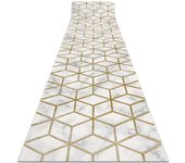 Alfombra de pasillo emerald exclusivo 1014 glamour, elegante cubo crema / oro 80 cm 80x1050 cm