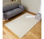 Alfombra interior de terciopelo borreguito crema, lawrence, 170x120x1.2 cm