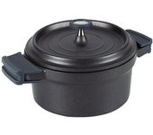 Olla cocotte negra de aluminio fundido lacor diámetro 24 cm