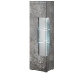 Vitrina alta diseño colección bombay. color gris efecto pizarra. apertura izquierda.