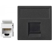 Placa k45 guardapolvo 1 rj45 categoria 6 utp gris grafito simon k96u/14
