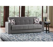 Sofá cama 3 plazas francisco, sofá lineal con almacenaje, sofá de salón de tela acolchada con apertura click-clack, 226x85h91 cm, gris