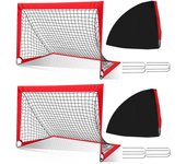 Juego de portería de fútbol de 2 piezas para niños, mini jaula de fútbol plegable de red de fútbol 120 x 90 x 90 cm