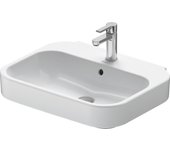 Lavabo duravit happy d.2 60cm con rebosadero, con bancada de grifo, 1 agujero de grifo, 2316600000, color: blanco
