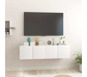 Muebles colgantes de tv 2 unidades blanco 60x30x30 cm