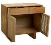 Recibidor de madera y cuerda trenzada marrón 80x36x75