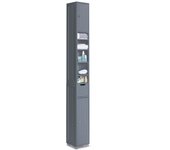 Vounot armario alto de baño, mueble columna para baño 2 puertas y 1 cajón, mueble auxiliar de almacenaje, 20x20x180cm gris