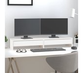 Vidaxl soporte de monitor madera maciza de pino blanco 100x27x15 cm