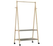Vidaxl perchero con estantes y ruedas 96x45,5x155,5 cm bambú