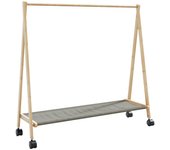 Vidaxl perchero con estantes y ruedas 106x34x106,5 cm bambú
