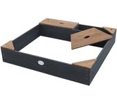 Axi amy arenero de madera fsc con cubierta en antracita y marrón | arenero con cubierta para niños con banco, zonas para sentarse y espacio para